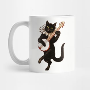 Vintage Cat Playing Banjo Mug